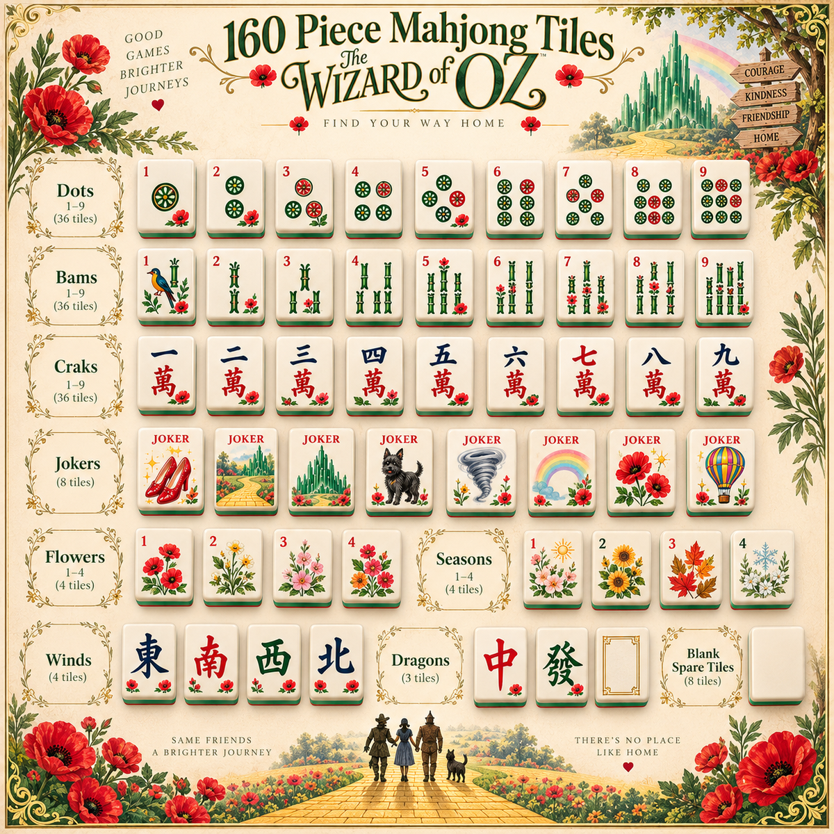 Premium TWOZ Mahjong Tiles Set TNSM