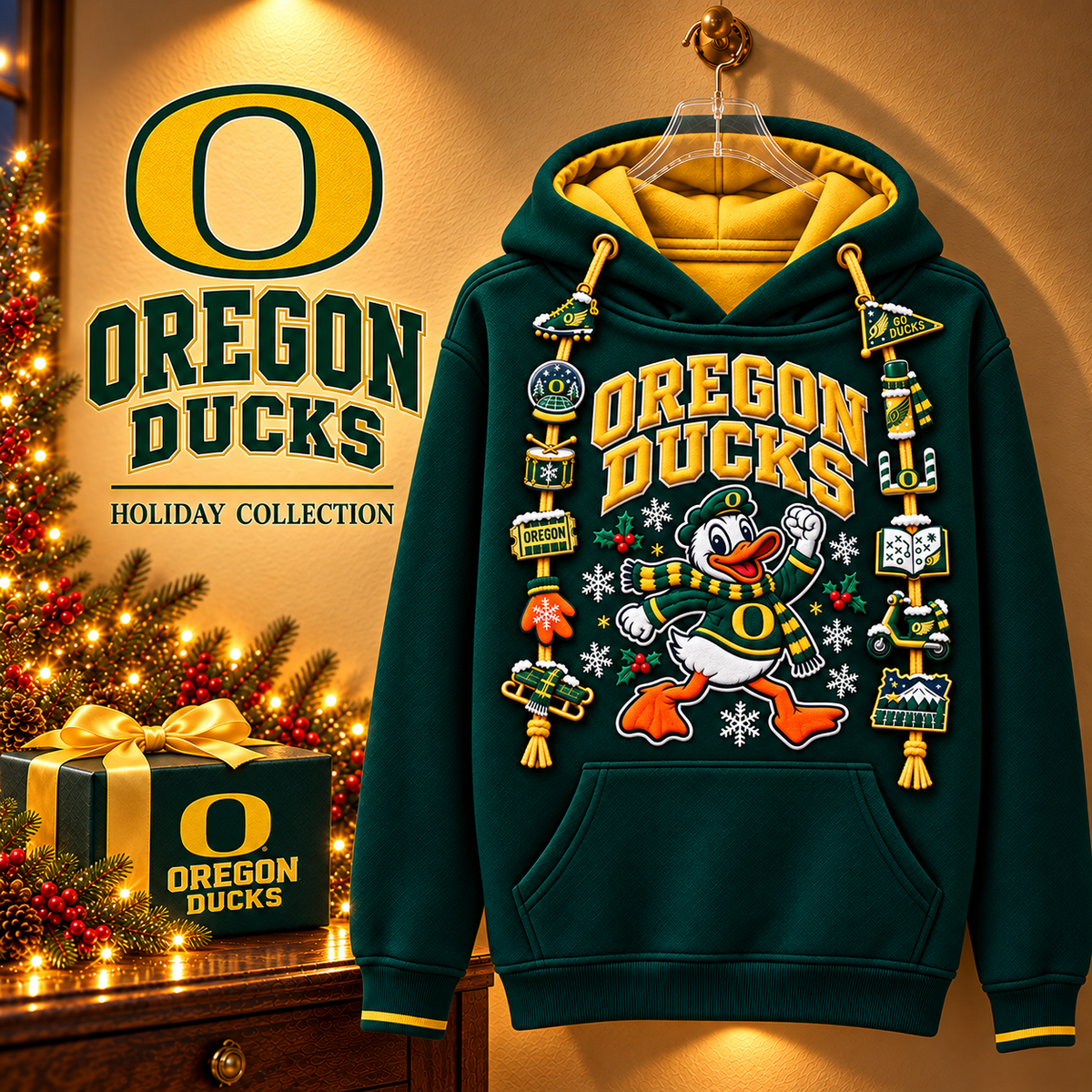 Premium ORD Christmas Embroidered Charm Hoodie PVNA