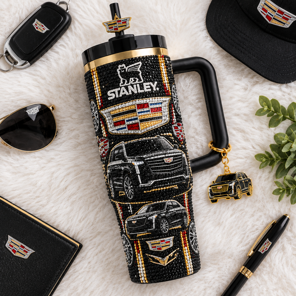 Cadillac 40oz Tumbler With Handle TTNL